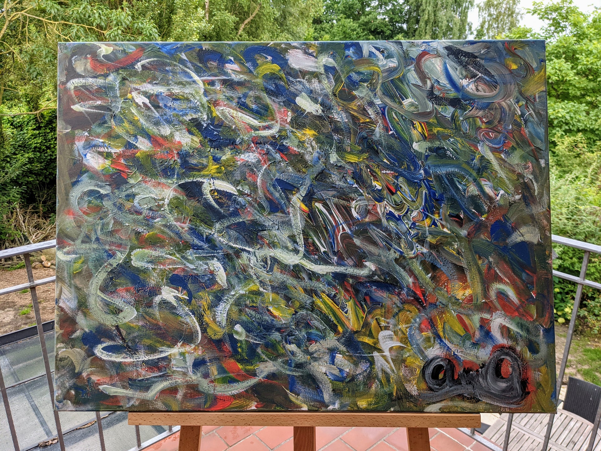 Load video: Live Painting Intuitive Abstract Art / HAMBRE by OLMO